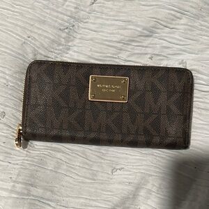 Michael Kors Brown Wallet with Gold Accents